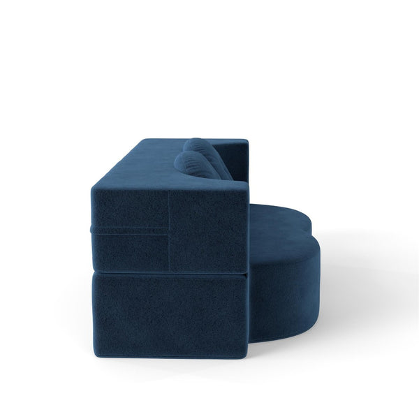 English Elm Folding Foam Futon Sofa Sleeper Twin Size Floor Lounger for Guest or Studio Use Blue W2353P386232