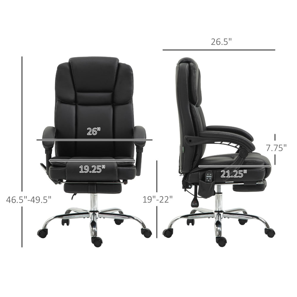 English Elm Black Quilted High Back Ergonomic Chair with Footrest for Home Office Comfort T3971P410697