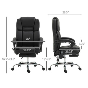English Elm Black Quilted High Back Ergonomic Chair with Footrest for Home Office Comfort T3971P410697