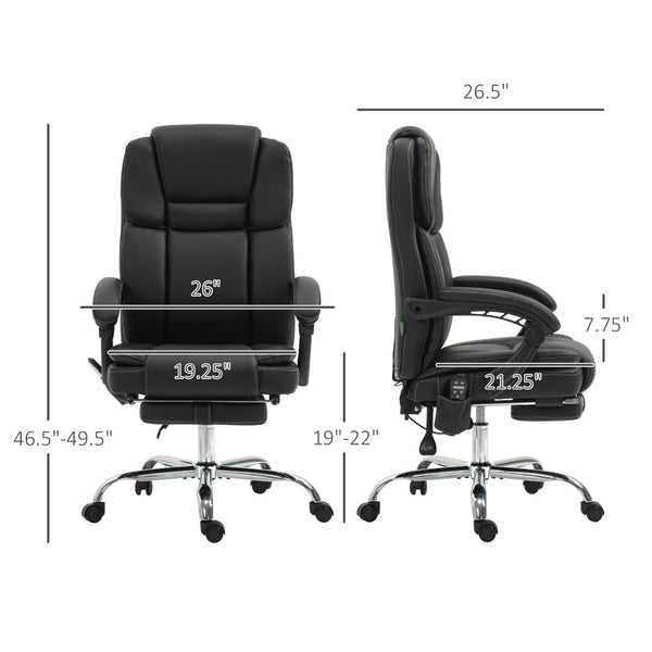 English Elm Black Quilted High Back Ergonomic Chair with Footrest for Home Office Comfort T3971P410697