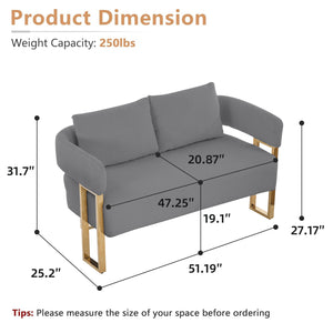 English Elm TS Modern decorative chair with teddy fleece upholstery, ergonomic sponge cushion and gold legs for luxe comfort and style Grey+Gold W2311P364626