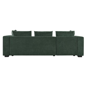 English Elm Sectional Chenille L-Shaped Sofa with Hidden Wooden Storage, Deep 18.9" Seats & Pocket Springs Green N719S001970F