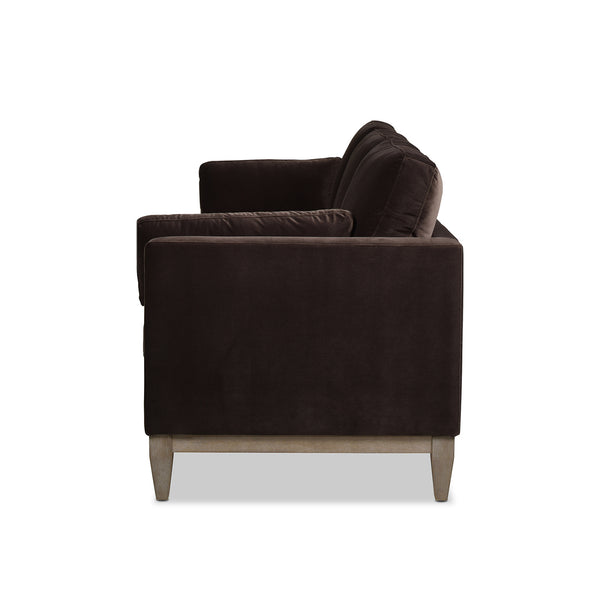 English Elm Jennifer Taylor Home - Knox 84" Modern Farmhouse Sofa In Deep Brown Velvet - Family-Friendly Comfort & Style For Your Home B2719P238332
