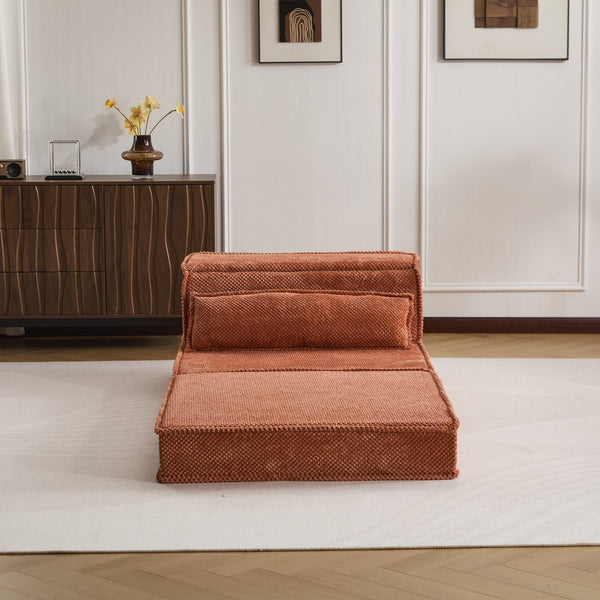 English Elm Compression Modular Sofa Bed - Cozy Orange Fleece, No Assembly, Versatile Design For Every Space! W3723P377145