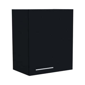 English Elm Manchester Compact 20" Wall Cabinet with One Door and Two Shelves — Space-Saving Storage, Sleek Finish Black 26 L x 21 W x 4 H B070P234339