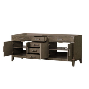 English Elm Grey Oak Double Bathroom Vanity with Hand Polished Carrara Marble Top Soft Close B2731P259970