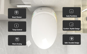 English Elm Unique Smart One Piece Toilet Bidet Heated Seat Auto Flush Warm Air Dryer Spa W3133P384811