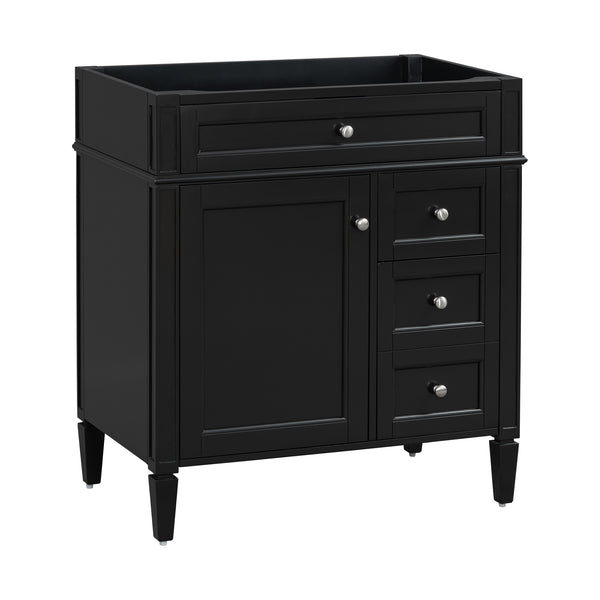 English Elm 30'' Modern Bathroom Vanity Cabinet With 2 Drawers, Tip-Out Storage & Adjustable Shelves, Stylish Design N710P250685B