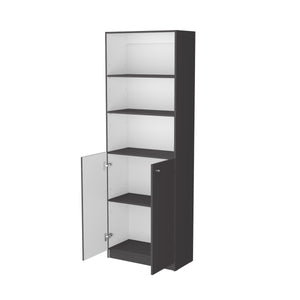 English Elm Sutton Modern 2-Door Bookcase with Concealed Cabinet & 3 Open Shelves, Multi-Finish Options B128P176171