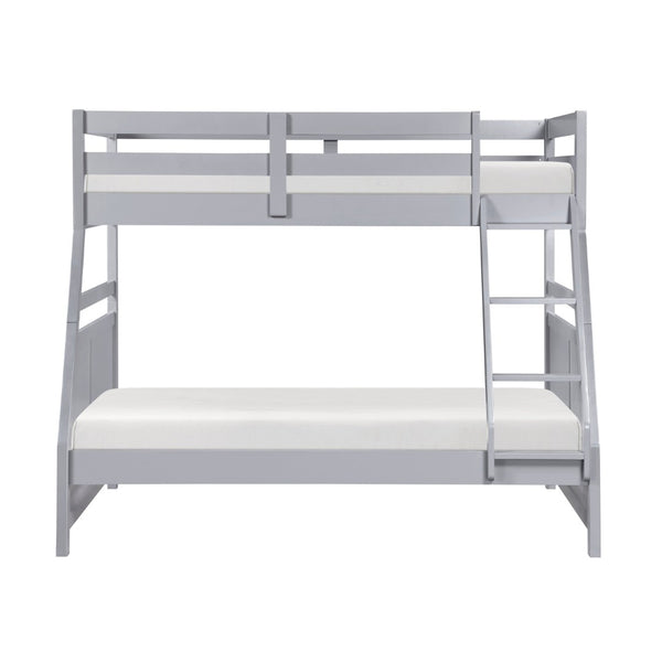 English Elm Bunk Bed Twin Over Solid Wood Frame with Guard Rails for Kids Shared Rooms Gray B011S02317