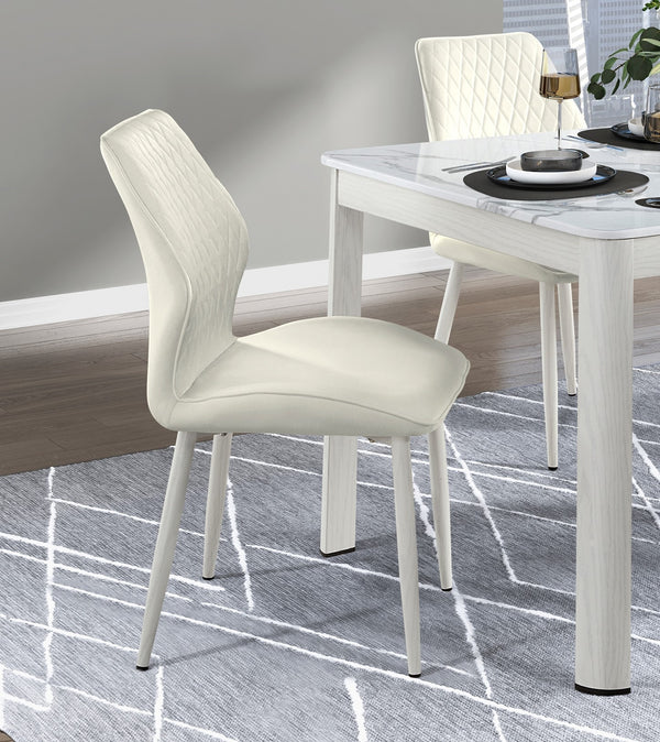 English Elm Modern Velvet Side Chairs Set of 2 — Upholstered Comfort, White Metal Legs, Sleek Dining Accent Piece Beige 26.5 L x 23 W x 20.75 H B011P284951