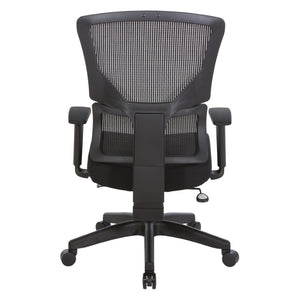 OSP Home Furnishings Vertical Matrix Manager Chair with Ergonomic Lumbar Support and Breathable Fabric Seat 639-F3T1N48P
