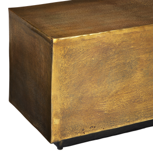 Jahnu Bench - Modern Antique Brass Cast Aluminum Bench with Unique Texture for Stylish Interiors