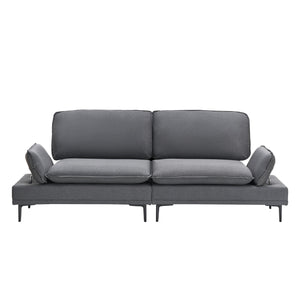English Elm 89 Two-Seater Sofa in Polyester Blend Upholstery, Modern Deep Grey & Yellow Options, Metal Legs, 300LB Capacity W1658S00060