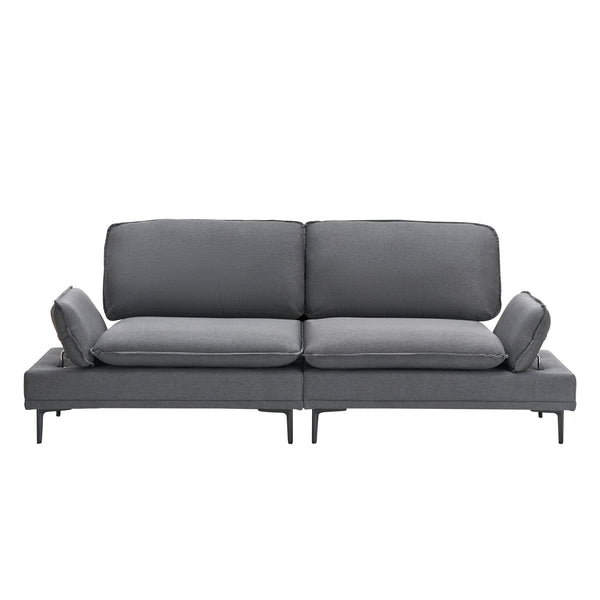 English Elm 89 Two-Seater Sofa in Polyester Blend Upholstery, Modern Deep Grey & Yellow Options, Metal Legs, 300LB Capacity W1658S00060