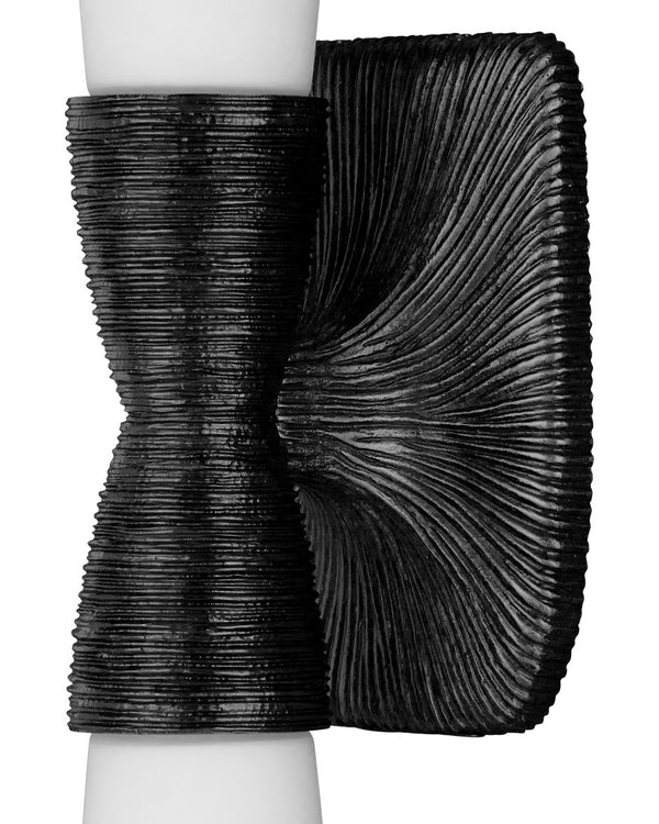 Currey & Company Burrows Brass Bath Wall Sconce - Sculptural Design With Textured Metal And Elegant White Glass Globes Black Glass ,Brass 5800-0066-currey-company