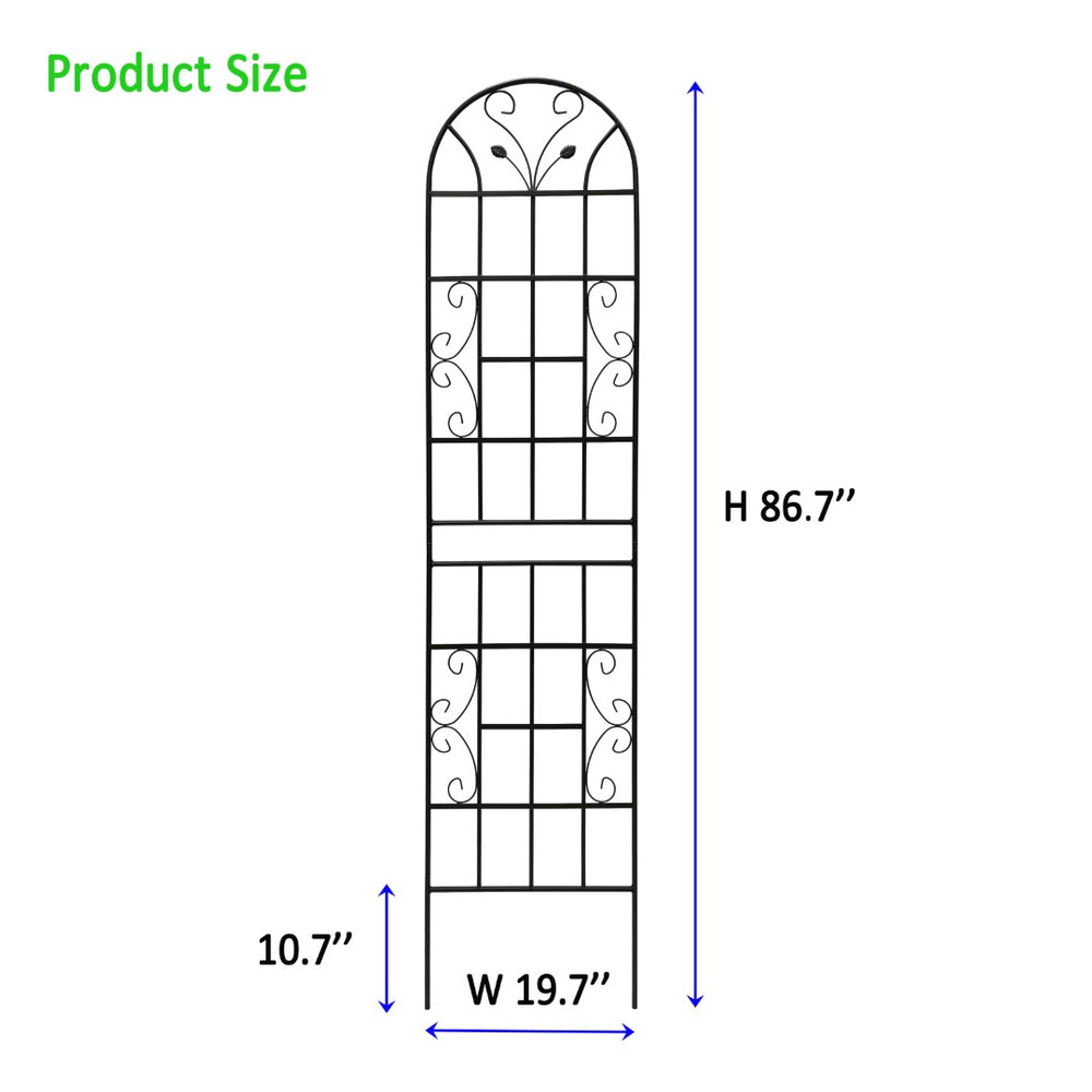 English Elm 4 Pack Powder-coated Metal Garden Trellis Panels Rustproof Climbing Plant Support Outdoor W1586P268035