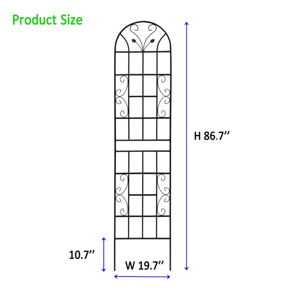 English Elm 4 Pack Powder-coated Metal Garden Trellis Panels Rustproof Climbing Plant Support Outdoor W1586P268035