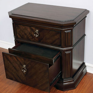 English Elm Wooden Nightstand With Hidden Drawer & Usb Port - Elegant Espresso Finish For Modern Bedrooms B016P251583-GIGA