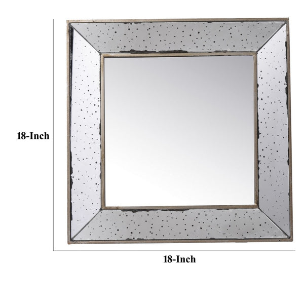 English Elm Filo Square Mirrored Wall Accent with Raised Tray Frame and Speckled Artisan Finish B056P416821