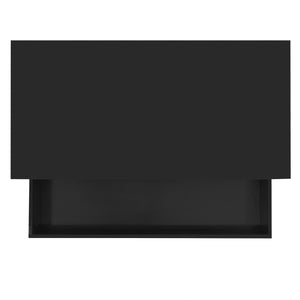 English Elm U-Can Lift-Top Coffee Table with LED Ambient Lighting, Dual Drawers and Adjustable Scalable Design Black N724P290058B