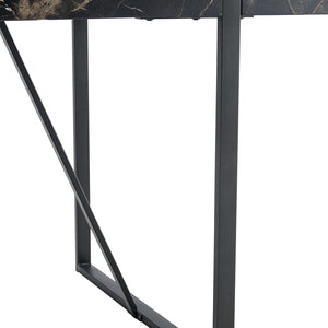 English Elm Table Modern Black Marble Dining Set With 6 Ergonomic Pu Chairs - Stylish, Stable & Easy To Assemble! W1151S02526-GIGA