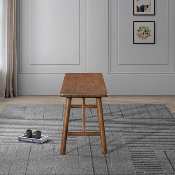 English Elm Ashcroft Furniture - Versatile Solid Wood Molly Bench Walnut Brown – Mid-Century Design, Durable Rubberwood, Entryway Seat B183P232011