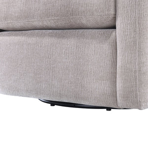 English Elm Sutton Upholstered Linen Swivel Barrel Chair with Pocket Coil Seat, Reversible Cushions & Stain-Resistant Fabric Beige B050P322583