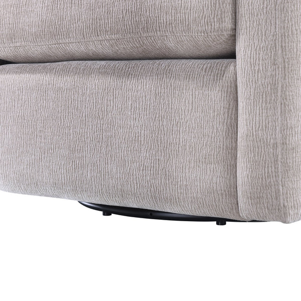 English Elm Sutton Upholstered Linen Swivel Barrel Chair with Pocket Coil Seat, Reversible Cushions & Stain-Resistant Fabric Beige B050P322583