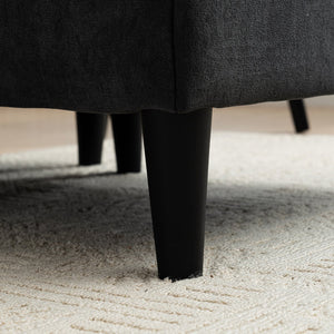 English Elm Convertible Convertible sofa with storage footstools, compact U-shaped 2-seater for small spaces, durable fabric comfort Dark Gray W2012P253356