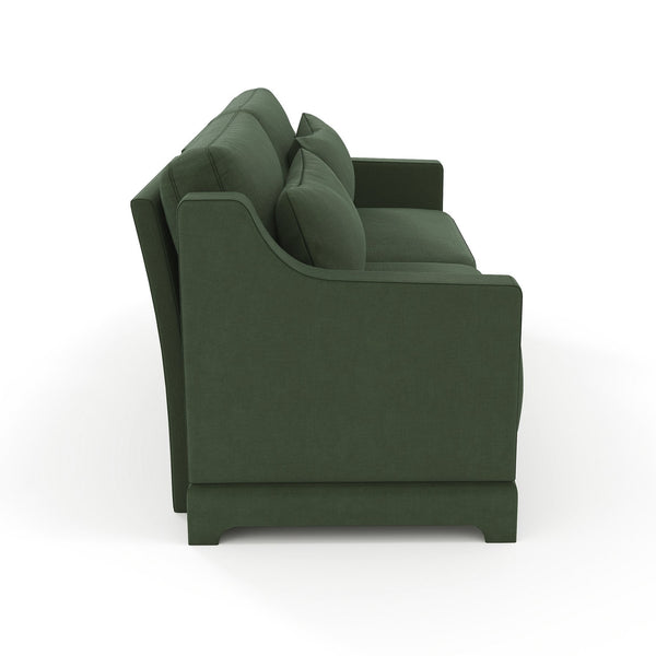 English Elm Two chenille two-seater sofa with ergonomic lumbar support, tufted elegant design, sturdy wood frame, plush sponge cushions, versatile for living rooms and reading nooks Green W714S01213