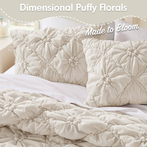 English Elm 3PCS Plush Microfiber Full/Queen Comforter Set with Hypoallergenic Poly Fill and Soft Shams Ivory 16.93 L x 12.99 W x 6.69 H B035P366532