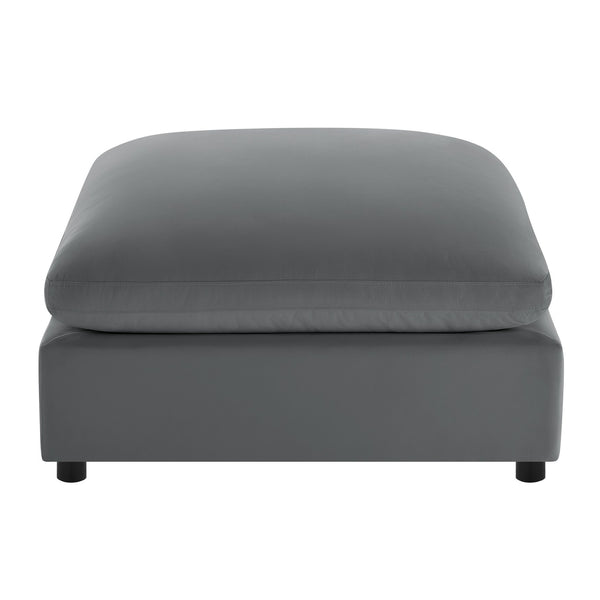 English Elm Caylie Charcoal Fabric Ottoman with Plush Down-Blend Cushion, Hardwood Frame, Removable Washable Cover (41x41x18) B050P406804