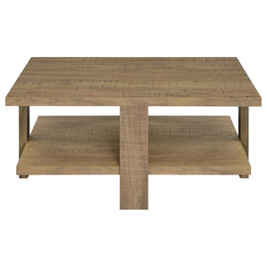 English Elm Runnion Rustic Mango Wood 2 Piece Coffee and End Table Set with Open Shelves B062S01477
