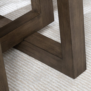 Crestview Collection Transitional Brown Wooden Console Table With Geometric Base For Living Room & Entryway Style Brown Solid Wood Cvfdr1216