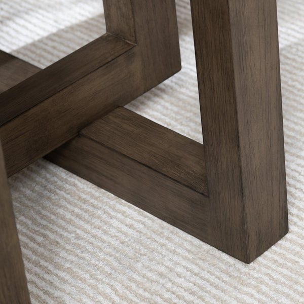 Crestview Collection Transitional Brown Wooden Console Table With Geometric Base For Living Room & Entryway Style Brown Solid Wood Cvfdr1216