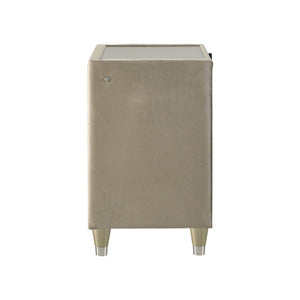 English Elm 2-drawer Quilted Velvet Nightstand with Led Lighting and Usb Charging Glam Bedroom B016P453630
