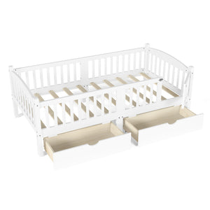 English Elm Metal Twin Over Full Bunk Bed White Steel Frame Space Saving Slat Support for Teens White W1580P383105