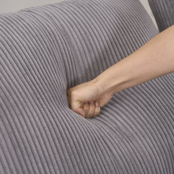 English Elm Boneless U-Shaped Modular Cloud Couch Sofa - 113" Grey Corduroy Sleeper With No Assembly Needed W3401S00003