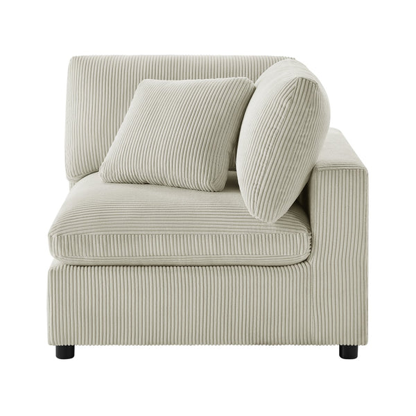 English Elm Chelsea Modular 6-Piece Sectional - Plush Beige Seating With Versatile Ottoman & Family-Friendly Design B050S00014