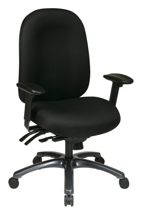 OSP Home Furnishings Multi-function Ergonomic High Back Office Chair with Lumbar Support and Titanium Base 8511-231