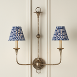 Block Print Navy Pleated Chandelier Shade