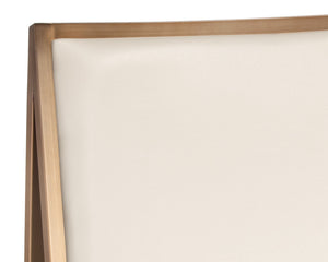 Sunpan Blair Dining Chair Set - Chic Antique Brass Frame with Luxurious Smooth Leather for Modern Spaces Castillo Cream