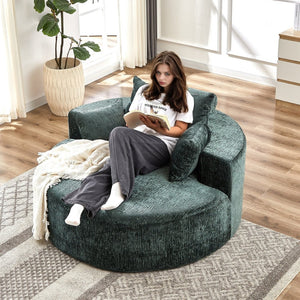 English Elm 55'l Chenille Sleeper Chair Spring Filled Plush Seat for Bedroom or Lounge W834P411071
