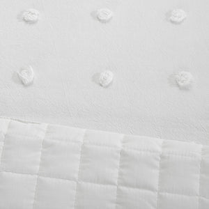 JLA Home Urban Habitat - Cotton Twin Daybed Cover Set with Tufted Chenille Dots, OEKO-TEX Certified, Shabby Chic Layered Look Ivory UH13-2207
