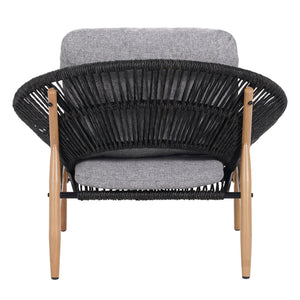 English Elm Christopher Knight Home® - Cyril Outdoor Papasan Lounge Chair Set Of 2 - Dark Grey Wicker & Soft Cushions For Ultimate Comfort N775P290578G-S2