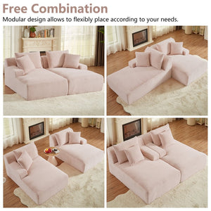 English Elm Indoor Oversized Double Chair Sleeper Sofa Wide Low Profile Minimalist Lounge Seat Pink W2100S00353