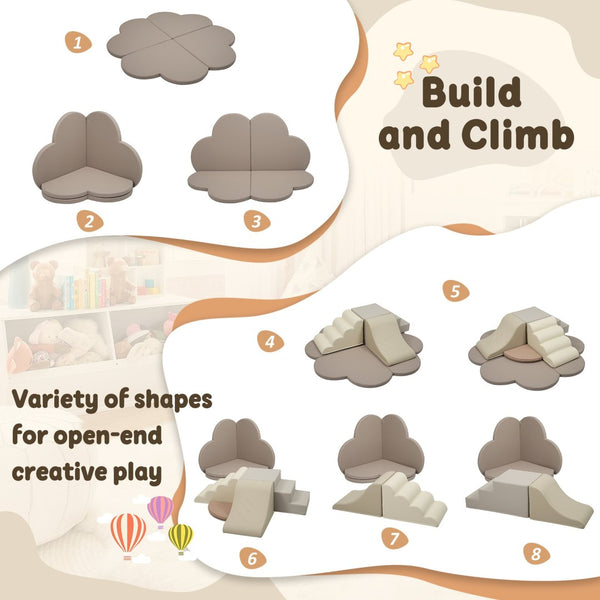 English Elm Soft High-density Foam Climbing Blocks 6-piece Toddler Play Set for Playroom Colorful N710P414923E