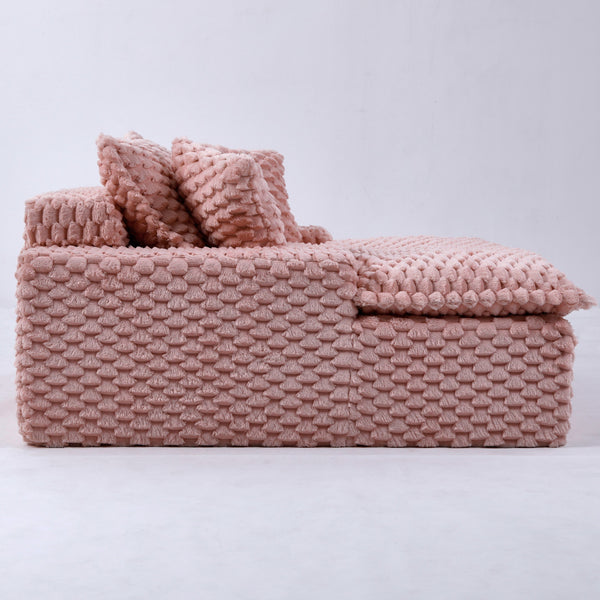 English Elm 51 Compact Comfort Sofa with Turtle Fleece, Sponge Support, Two Pillows, 400lb Capacity for Small Spaces Pink W3371P326396