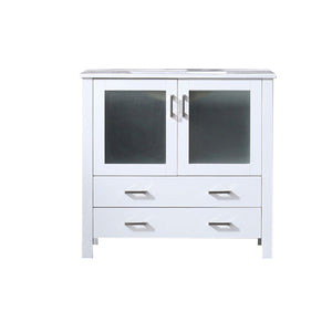 English Elm White Bath Vanity 36" W X 18.25" D With Durable Ceramic Top, Soft-Close Drawers & Elegant Storage Solutions B2731P260431-GIGA